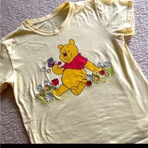 Size : M | Lovely Lemon Yellow Winnie the Pooh Disney Cotton T-shirt
